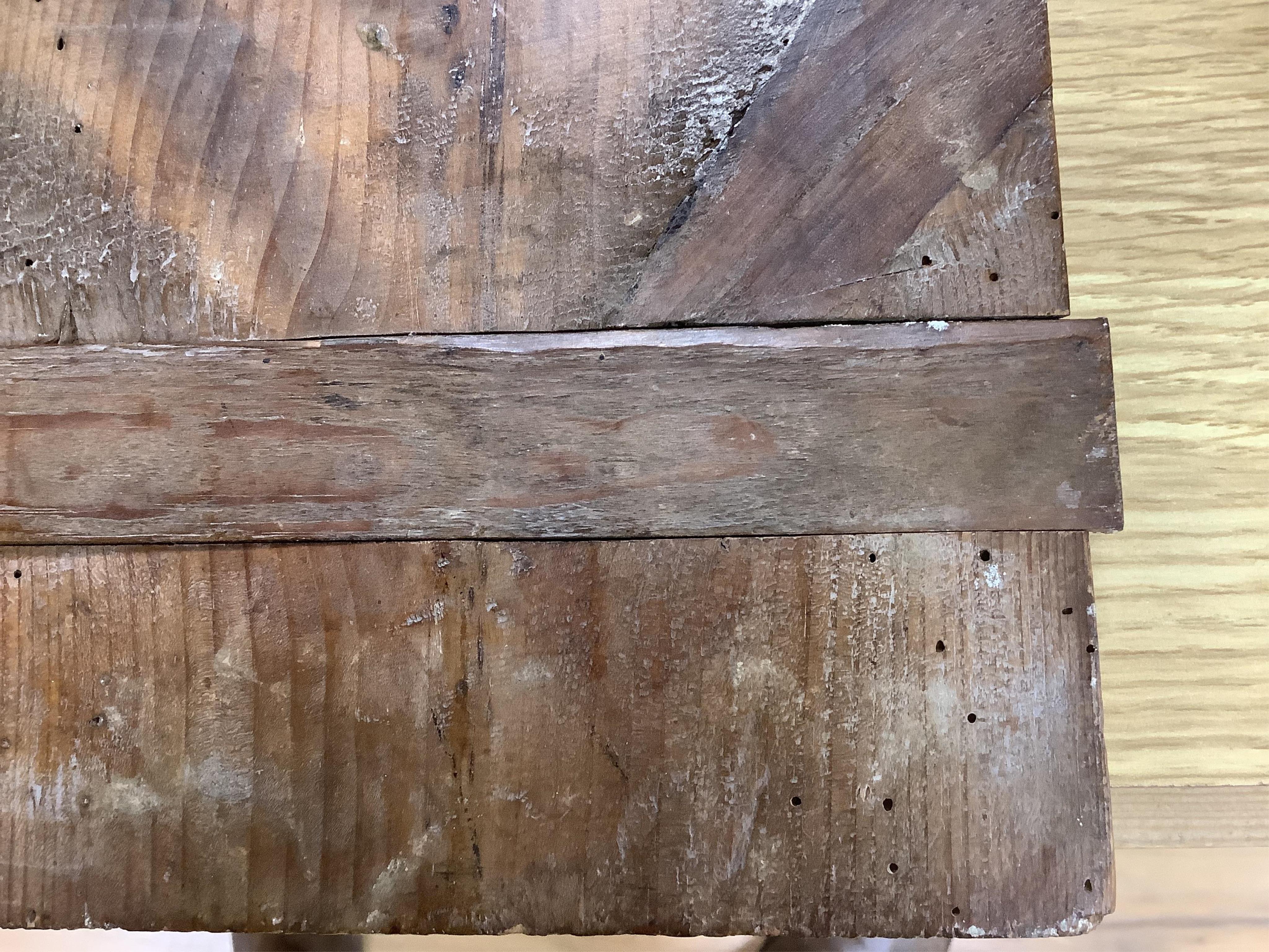 A 19th century Greek painted wood icon of Madonna and child, 31cm high